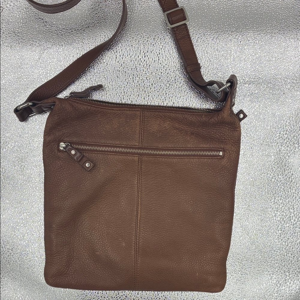 Danier Chocolate Leather Shoulder Bag